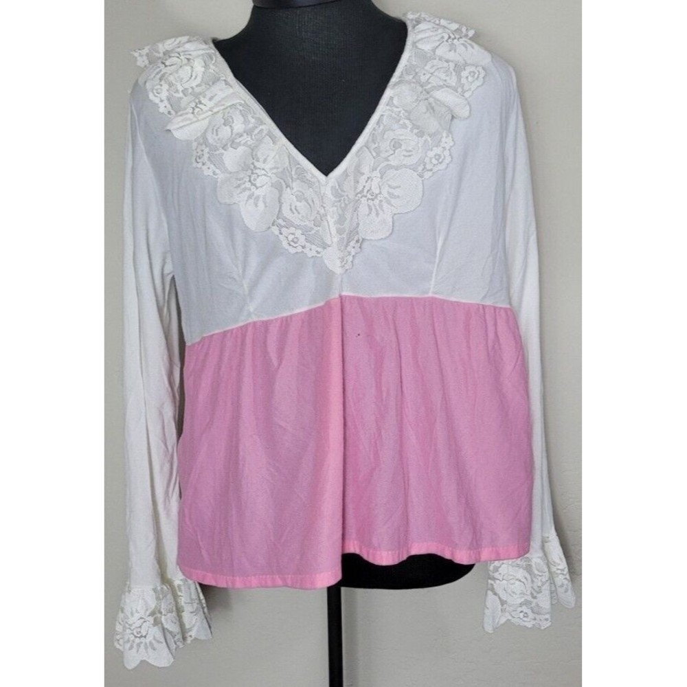 Gaymode Pennys Vintage Pink Top Blouse Shirt Size Large